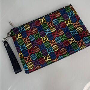 Gucci GG Psychedelic Print Wristlet + COA